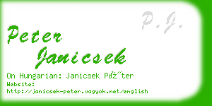 peter janicsek business card